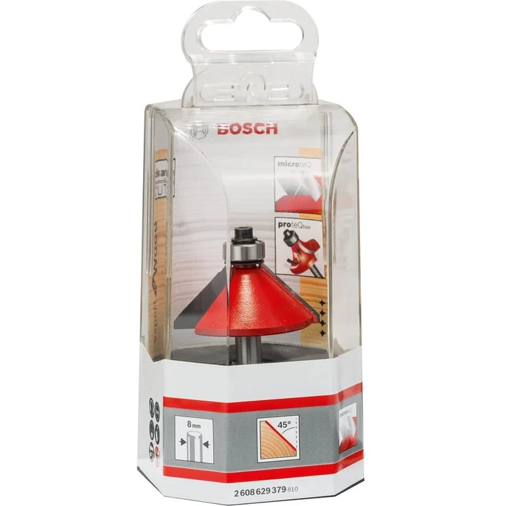 Bosch Professional Fasefräser (für Holz, Schaft 8mm, Ø44mm, Arbeitslänge 18,5mm, Gesamtlänge 61mm) – Bild 3