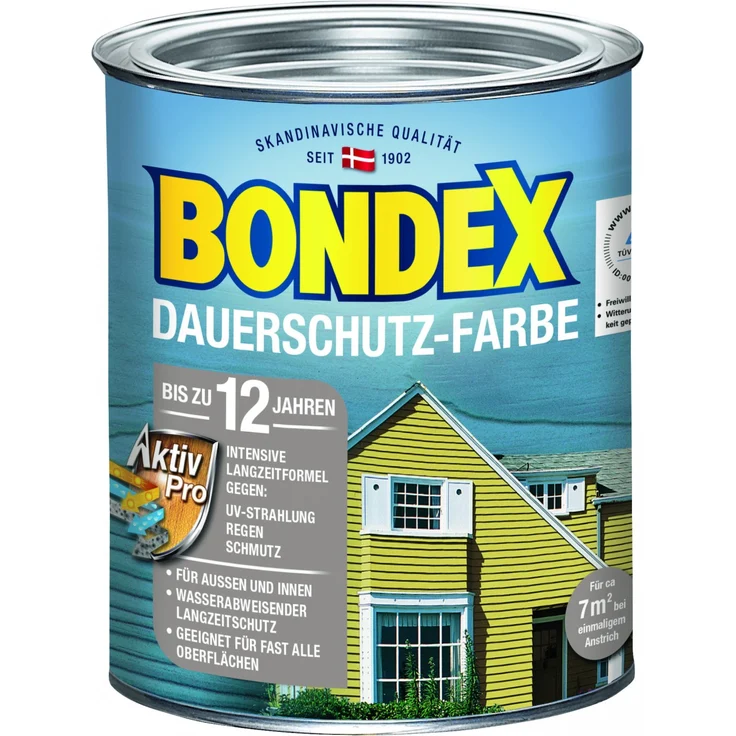 Bondex Dauerschutz-Holzfarbe 750 ml, silbergrau – Bild 1