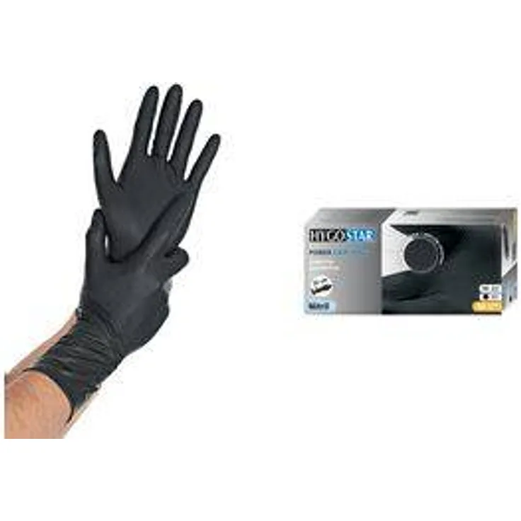 HYGOSTAR Nitril-Handschuh POWER GRIP LONG, S, schwarz