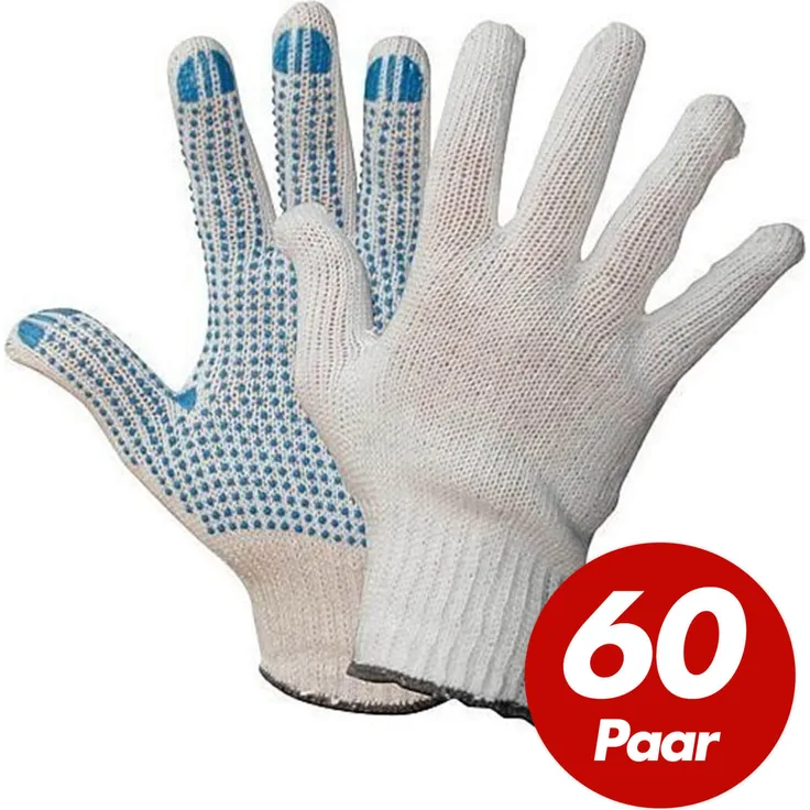 Polyester Strickhandschuhe KORL mit PVC Noppen Arbeitshandschuhe Handschuhe Noppenhandschuhe VPE 60 Paar