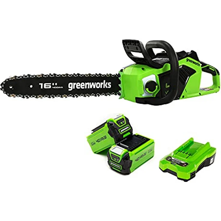 Greenworks Kettensäge GD40CS18 Li-Ion 40V 20 m s Kettengeschwindigkeit 1,8 kW Leistung – Bild 1