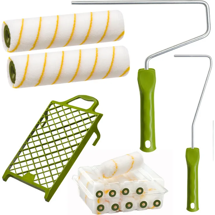 Colorus Maler Set Profi | Renovierset 15-teilig für Wandfarbe, Fassadenfarbe, Latexfarbe | Malerwalze 25 cm | Abstreifgitter 27 x 29 cm | Farbrolle