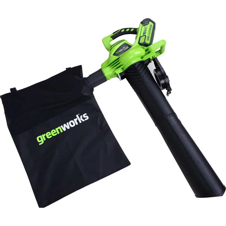 Greenworks Tools GD40BV Laubsauger und-Laubbläser 2in1 ohne Akku und Ladegerät, 40 V, Sauger – Bild 1