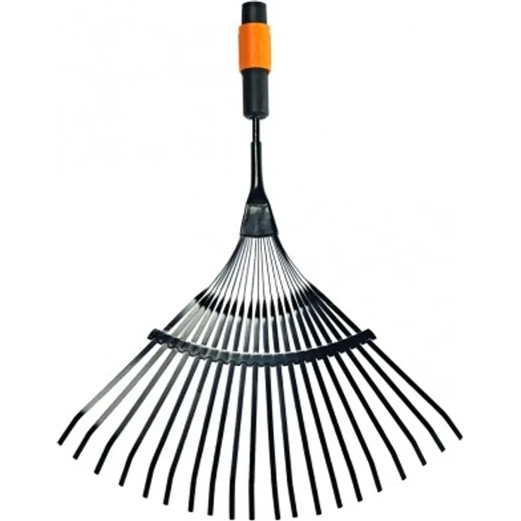 Fiskars Fächerbesen, Werkzeugkopf, Mit 20 Zinken, Breite: 43 cm, Stahl-Zinken, Schwarz-Orange, QuikFit, 1000644
