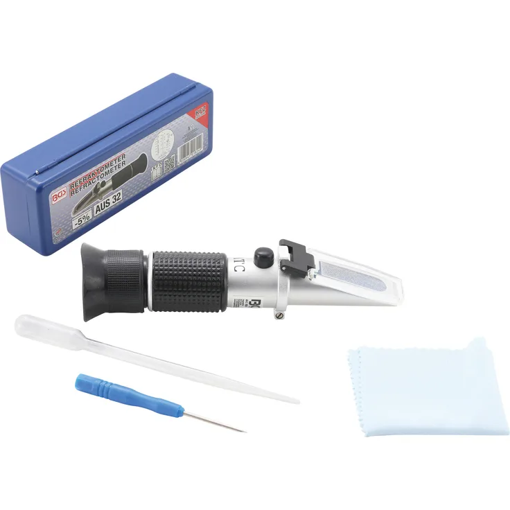 BGS 1824 | Refraktometer | 4-tlg. | Prüfer für Frostschutz, Kühlwasser, AdBlue