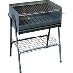 Imex El Zorro Holzkohlegrill mit verzinktem Holzkohlegrillrost und unterer Tablett, Schwarz, 59 x 40 x 85 cm, 71761