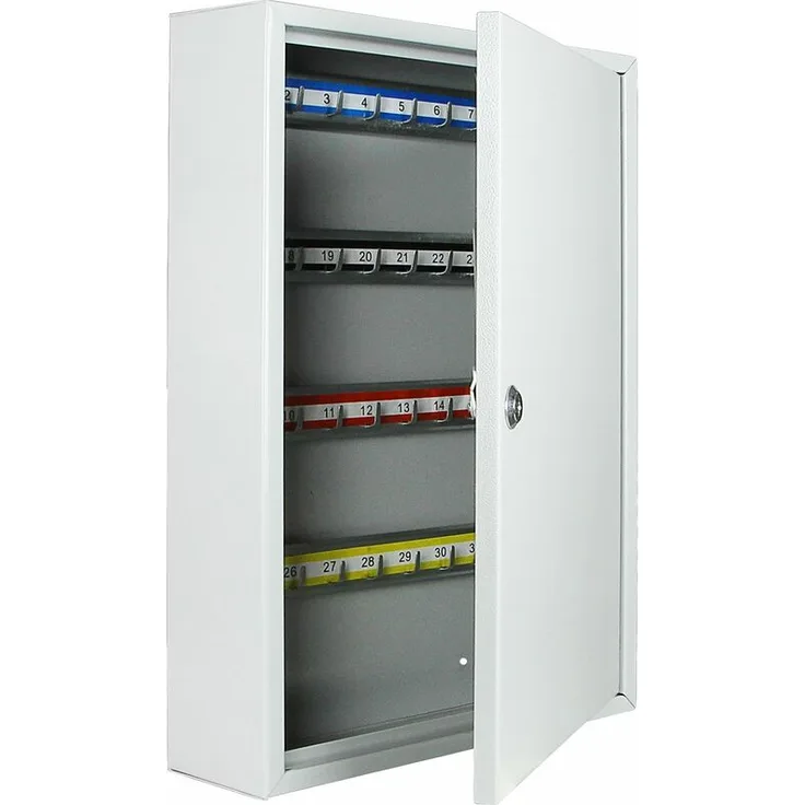 HMF 13564-07 Schlüsselschrank 64 Haken, 45 x 30 x 8 cm, lichtgrau