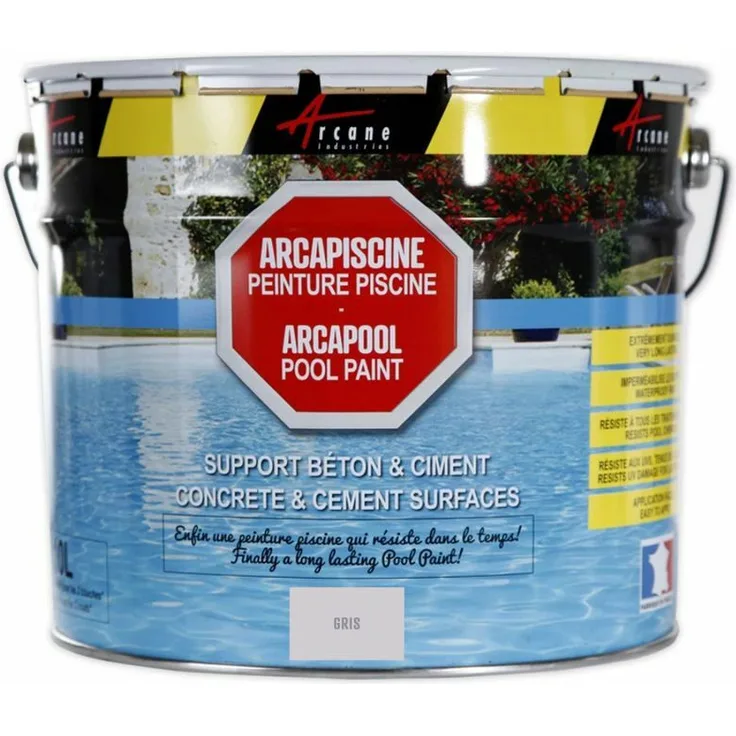 Schwimmbadfarbe - Schwimmbeckenfarbe - Poolfarbe für Betonbecken, Poolbeschichtung ARCAPISCINE - Grau - 10l