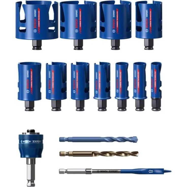 Bosch Professional Expert Construction Material Lochsäge-Set 20-22-25-32-35-40-44-51-60-68-76 mm, 15-tlg.