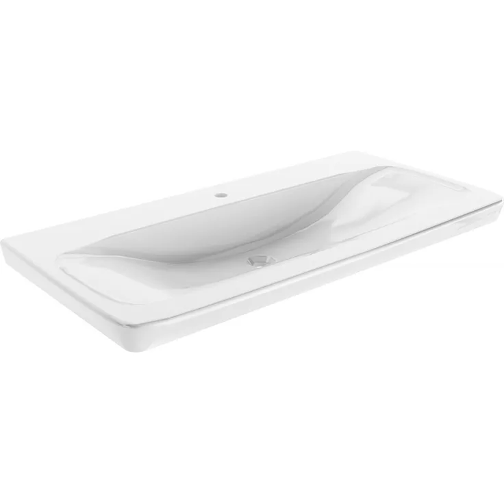 Fackelmann MILANO Waschbecken 107 cm aus Keramik, Weiß