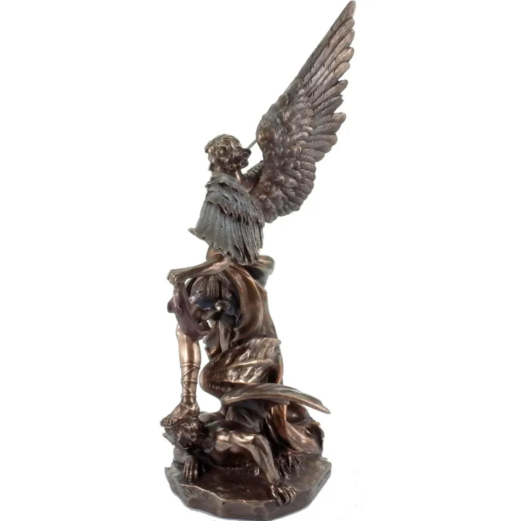 Erzengel Michael bekämpft das Böse Figur bronziert