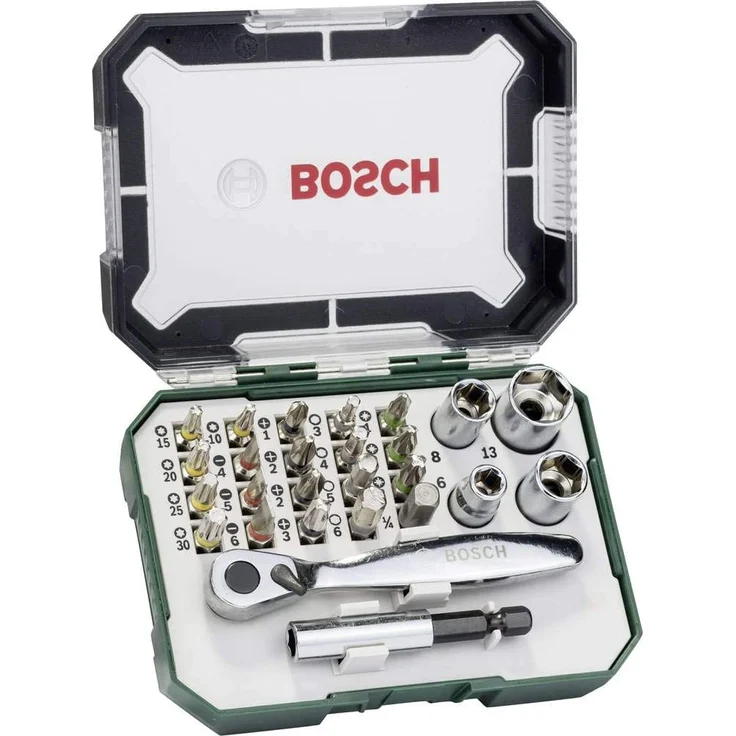 Bosch Accessories Promoline 2607017392 Bit-Set 27teilig Schlitz, Kreuzschlitz Pozidriv, Kreuzschlitz Phillips, Innen-Sechskant – Bild 2