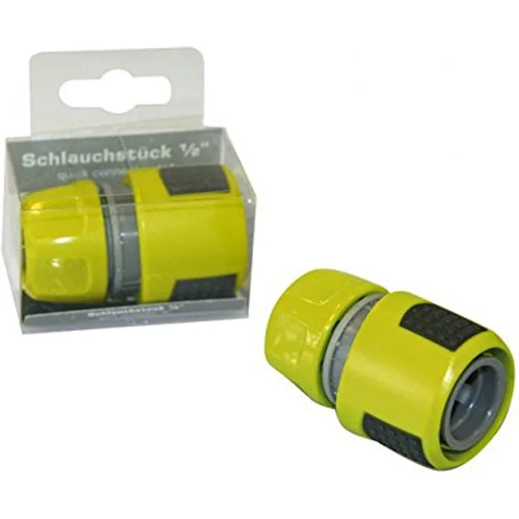 Xclou Schlauchstück aus Kunststoff- Schnellkupplung-Gewindestück - Schlauch Adapter für 1/2 Zoll Gartenschlauch - Anschluss mit Schlauchkupplung 13 mm Bewässerungszubehör