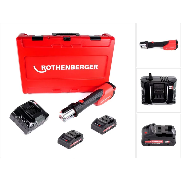 Rothenberger ROMAX 4000 Akku Pressmaschine 18V + 2x Akku 4,0Ah + Ladegerät + Koffer