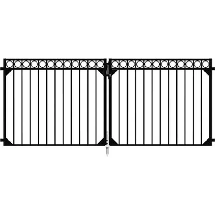 Metallzaun Doppeltor Circle Schwarz 120 cm x 301 cm
