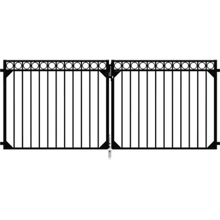 Metallzaun Doppeltor Circle Schwarz 120 cm x 301 cm