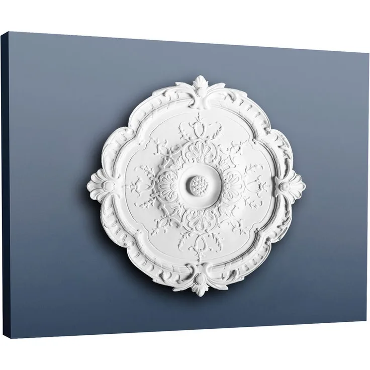 Stuckrosette Stuck Decor R31 LUXXUS Rosette Decken Wand Dekor Element weiß hochwertig stabil 38,5 cm Durchmesser - Orac