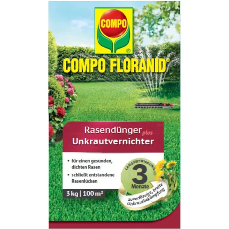 COMPO Rasendnger plus Unkrautvernichter, 12 kg: Tests, Infos &  Preisvergleich