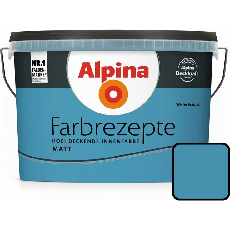 Alpina Farbrezepte Kraftvolles Türkis 2,5 l, petrol de luxe, Innenfarbe matt – Bild 1
