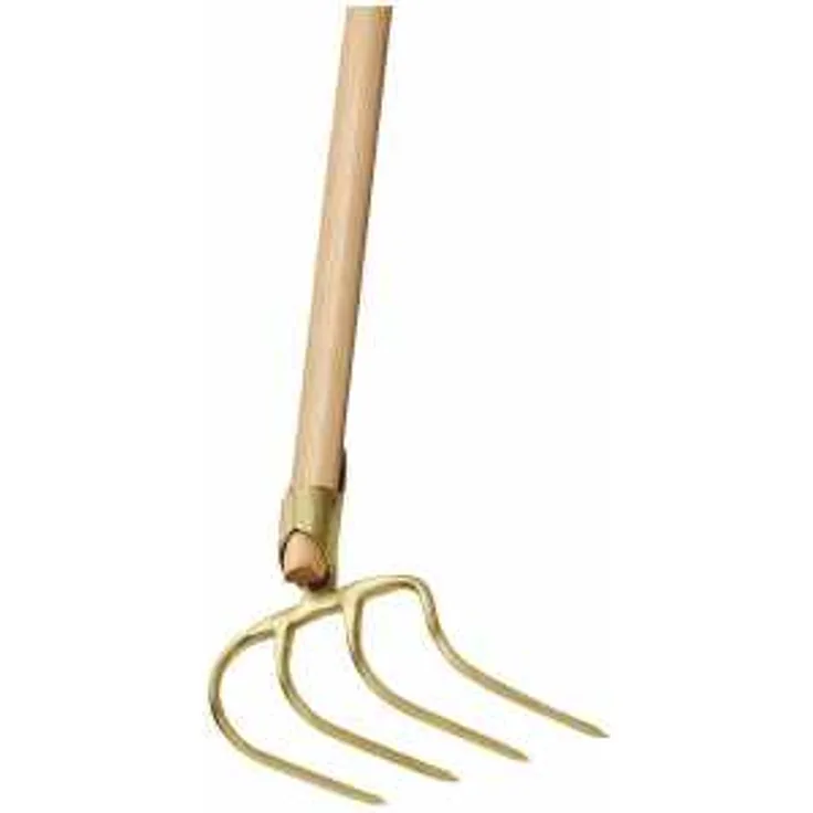 IDEAL-Dunghacke, gold, Federdülle, Eschen-Langstiel 130 cm