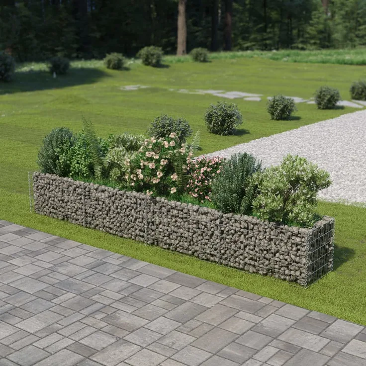 vidaXL Gabionen-Hochbeet Verzinkter Stahl 360×50×50 cm