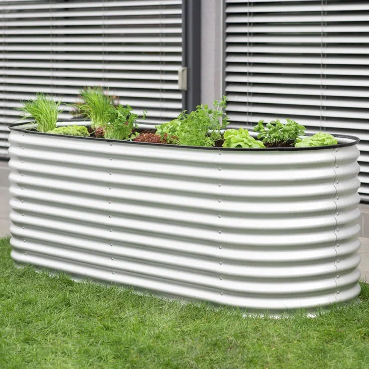 Westmann Hochbeet Grow Faster Silber 240 x 80 x 82 cm Verzinkter Stahl – Bild 1