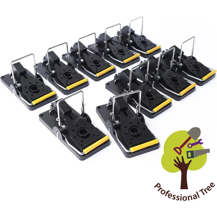 ProfessionalTree 10er-Set Profi-Mausefallen Köder-Fallen Schlagfallen