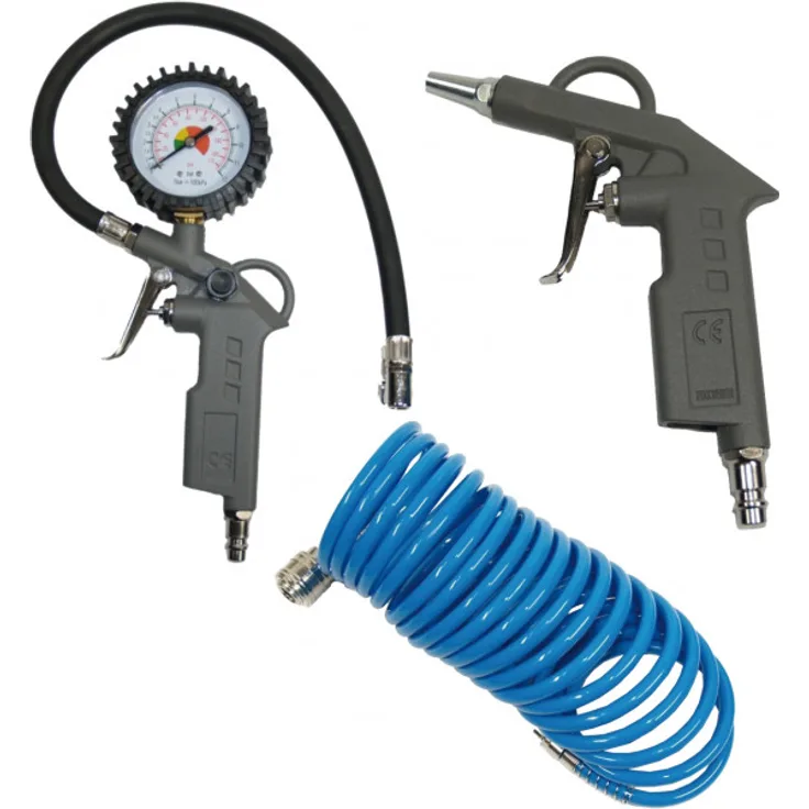 Aerotec Druckluftset Reifenfüller Schlauch Ausblaspistole 3 tlg.