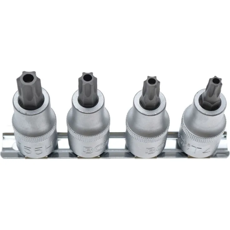 BGS 8885 | Bit-Einsatz-Satz | 12,5 mm (1-2'') | T-Profil (für Torx) mit Bohrung T40 - T55 | 4-tlg.