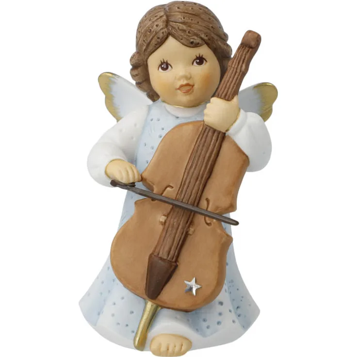 Goebel Figur Cello Musik, Nina & Marco, Winterengelchen, Kapellenfigur, Porzellan, Bunt, 11750711