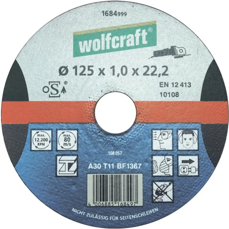 wolfcraft 1 Trennscheibe Stein ø125x1,6x22,2mm
