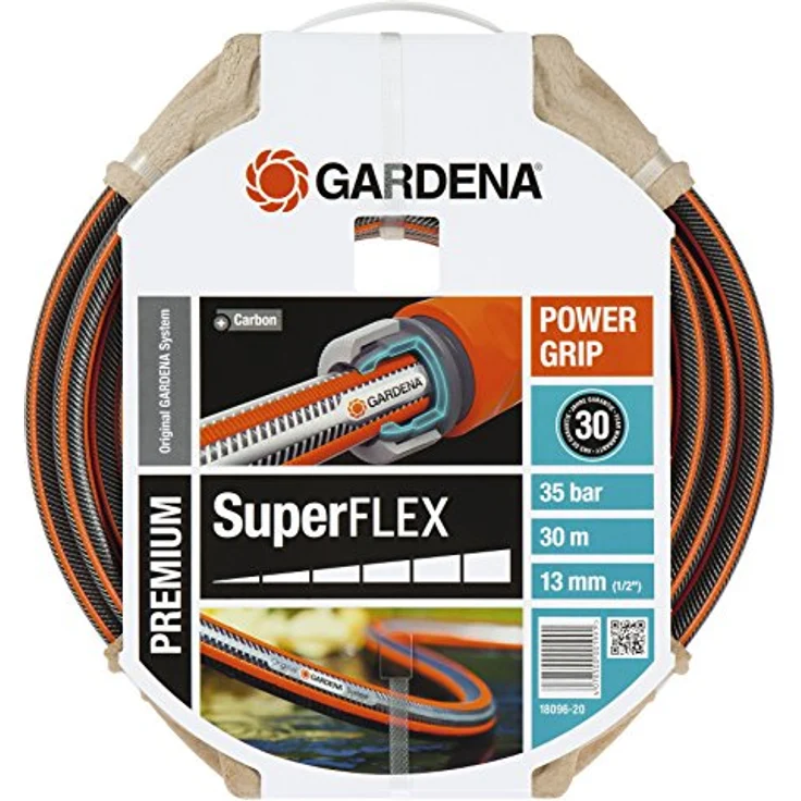 GARDENA Premium SuperFLEX Schlauch 13 mm (1-2 Zoll), 30 m: Gartenschlauch mit Power-Grip-Profil, 35 bar Berstdruck, hochflexibel, formstabil, UV-beständig (18096-20) – Bild 1