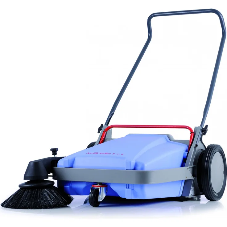 Kränzle 1 + 1 Profi-Handkehrmaschine mit Kehrschaufelprinzip, Arbeitsbreite 67cm, 30 l Sammelbehälter, mit großen Laufrädern und rotierendem Seitenbesen, 24 kg