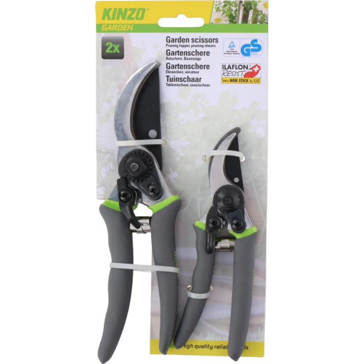 Kinzo Gartenscheren-Set grau 2-teilig