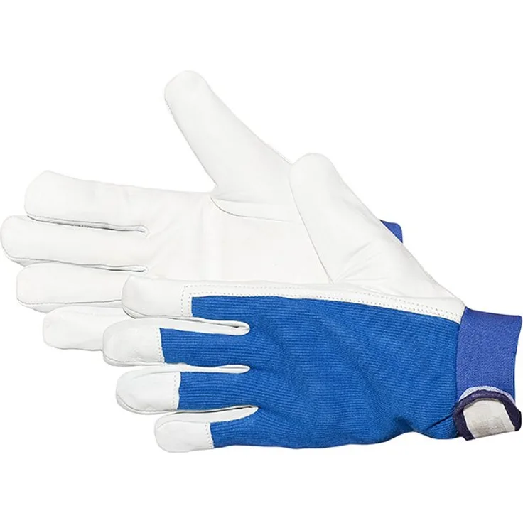 Jah 1240 Lederhandschuh 10 Paar Klettverschluß dünn-weich natur Gr. 7