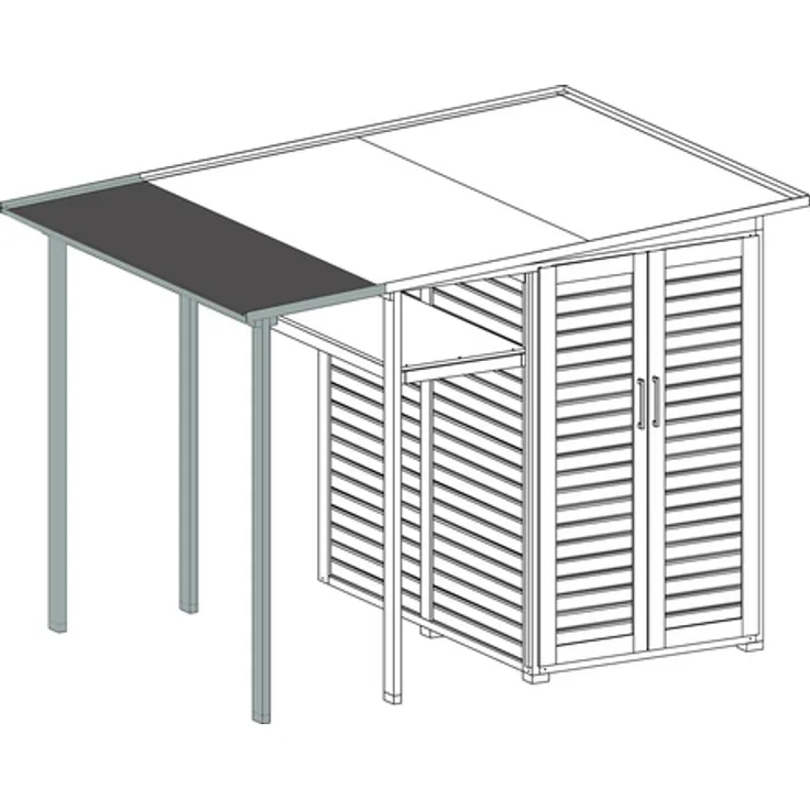 Anbaudach Garten (Q) Modul Family, BxT: 224 x 71 cm, Flachdach 4004581411909