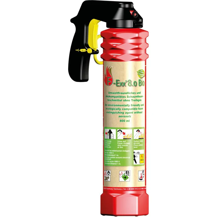 F-Exx 8.0 Bio Schaumlöscher 800 ml Feuerlöscher, Brandklasse A, B, F – Bild 1