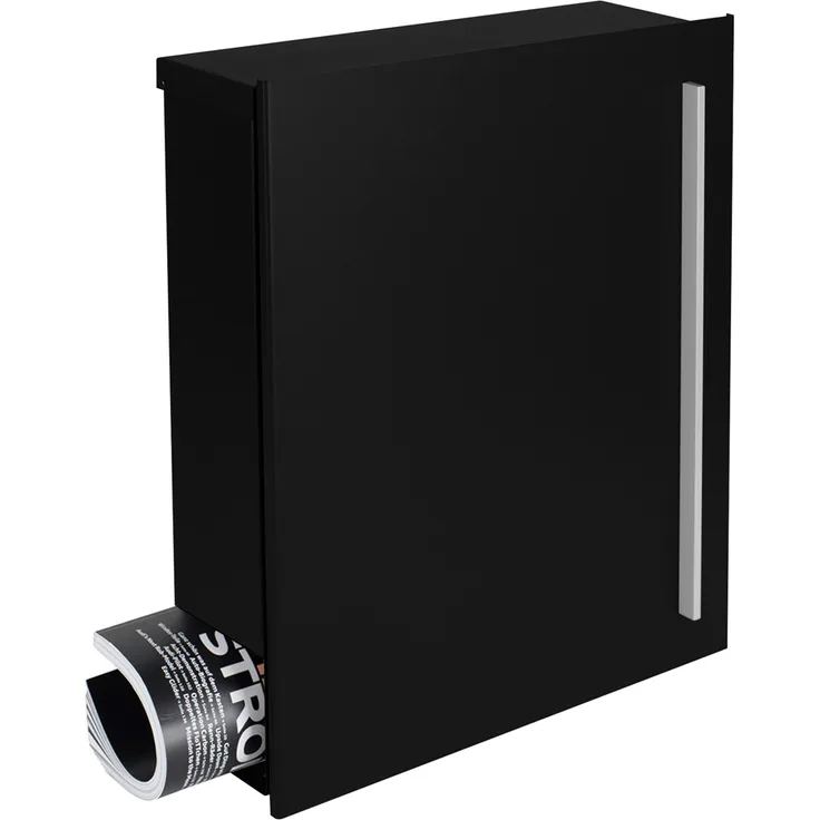 Design-Briefkasten mit Zeitungsfach schwarz (RAL 9005) MOCAVI Box 110 Wandbriefkasten 12 Liter
