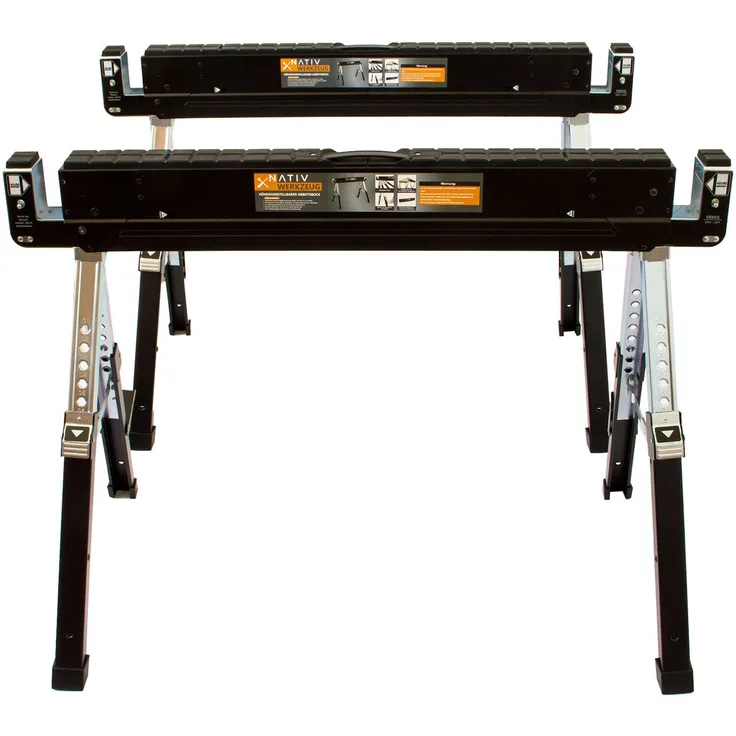 Premium Arbeitsbock, klappbar, höhenverstellbar, Sägebock (2er Set)
