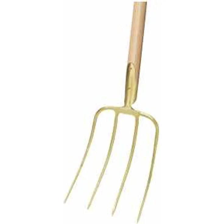 IDEAL-Dunggabel, gold, Federdülle, Nordstellung, Eschen-Langstiel 130 cm