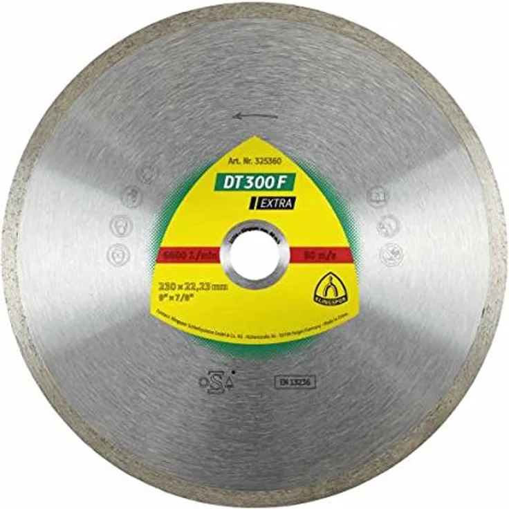 Klingspor DT 300 F EXTRA Diamanttrennscheibe für Fliesen, Basic für Winkelschleifer , 115 x 22,23 x 1,6 mm