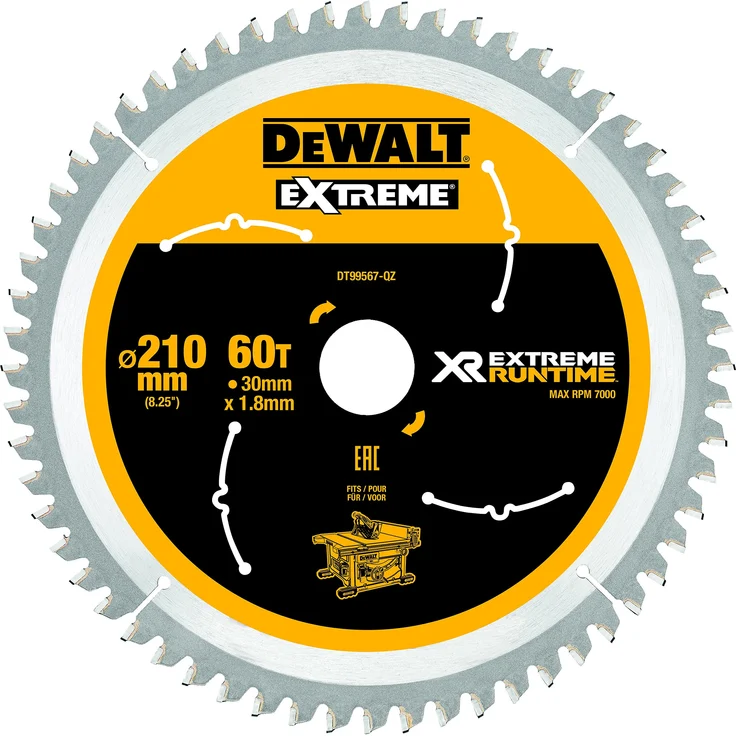 Dewalt XR Extreme Runtime Kreissaegeblatt statisch, 1 Stück, 210-30 mm 60 WZ-FZ, DT99567-QZ – Bild 1
