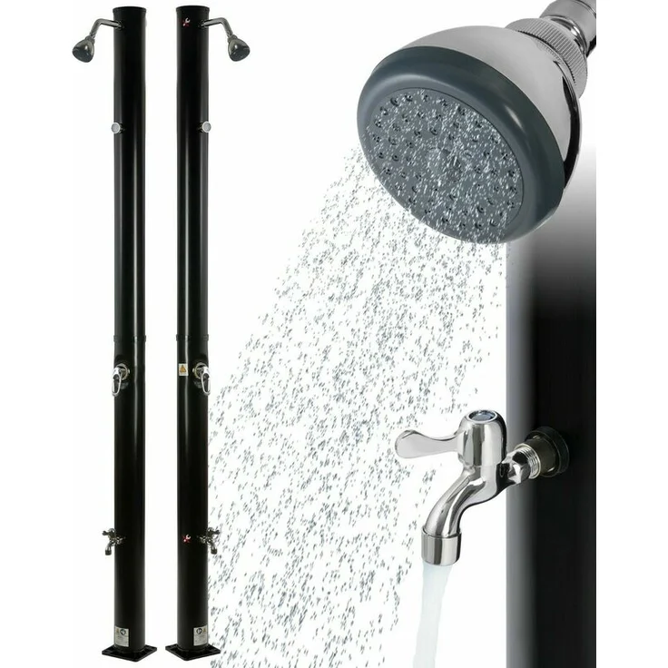 Solardusche mit Thermometer 20L Gartendusche Solar Campingdusche Garten - Schwarz - Arebos – Bild 1