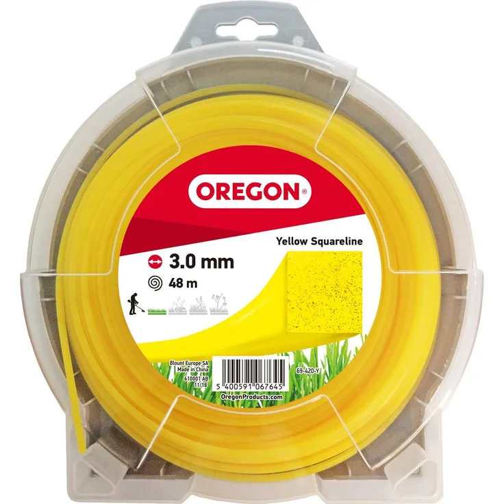 Oregon 69-420-Y Rasentrimmerfaden Draht für Rasentrimmer und Freischneider, 3,0 mm x 48 m, Gelb