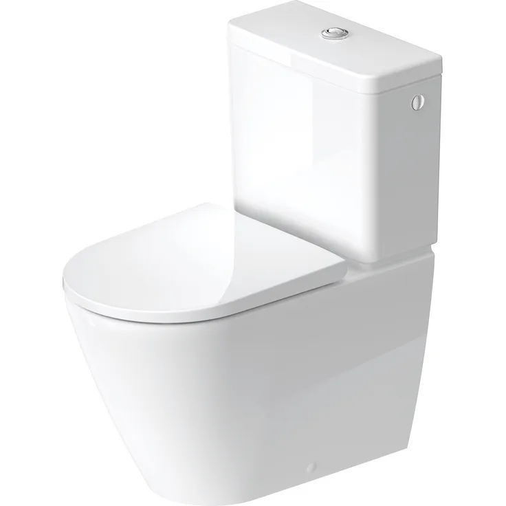 Duravit D-Neo Stand WC für Kombination, Tiefspüler, spülrandlos, 370x580 mm, 200209, Farbe: Weiß - 2002090000