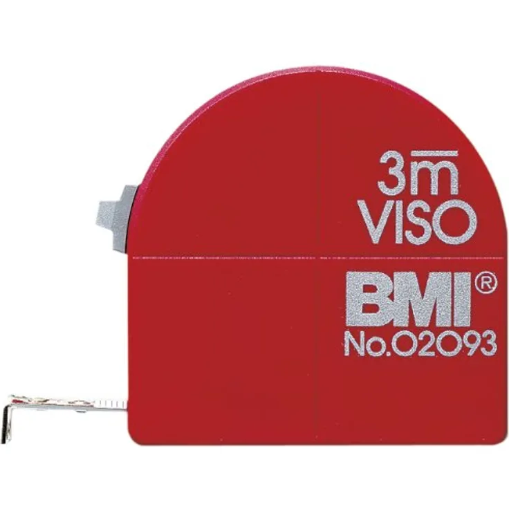 BMI 405341010 Taschenbandmaß Viso mit Innenmessung und Zirkelfunktion, Länge 3 m, weisslackiertes Band