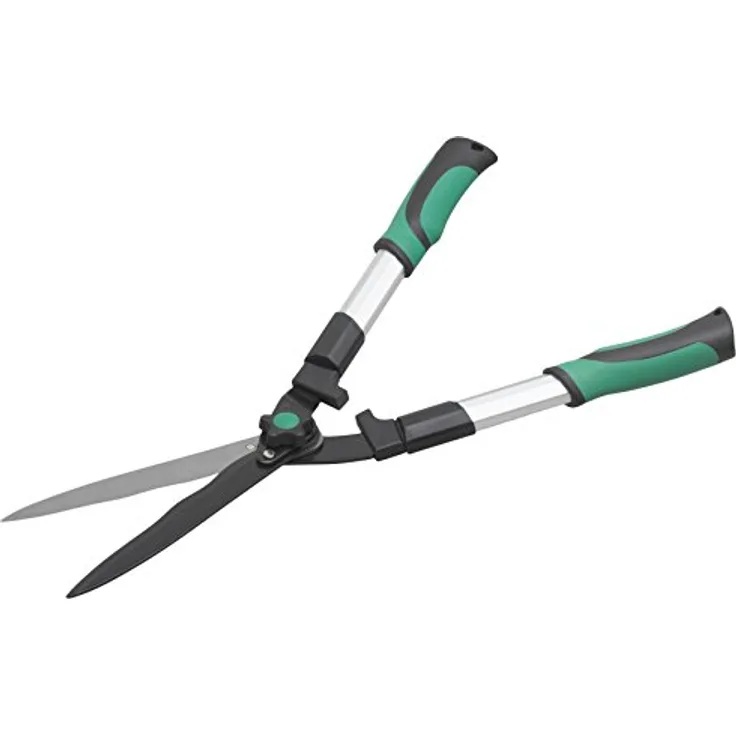 Meister Heckenschere - 2K-Griffe - Extra lange Schneide - Wellenschliff und Antihaft-Beschichtung - Zum Zurückschneiden von Heckenpflanzen-Buchsschere-Gartenschere-Beidhandschere - 9769400 mittelgroß