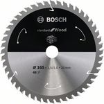 Bosch Professional Kreissägeblatt Standard for Wood (Holz, 165 x 20 x 1,5 mm, 48 Zähne, Zubehör Akku Kreissäge)
