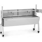 Sauenland Pro Spanferkelgrill Drehspieß 13W 4 Rollen Edelstahl Silber