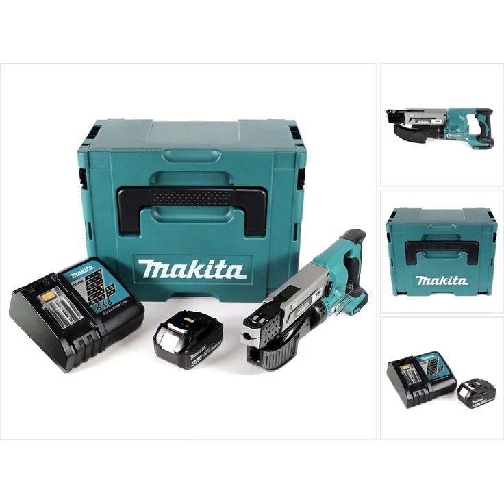 Makita DFR550RT1J Akku Magazinschrauber 18V 25-55mm + 1x Akku 5,0Ah + Ladegerät + Makpac